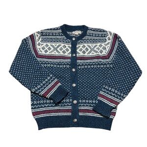 L.L. Bean Blue and White Knit Sweater